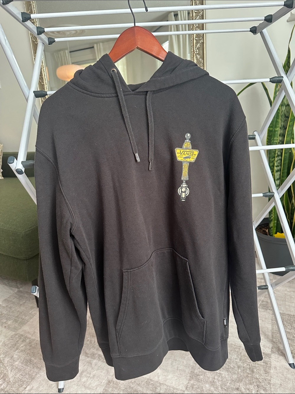Vans Black Hoodie with Yellow Key Emblem